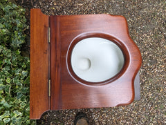 Antique Mahogany High Level Throne Toilet Seat - Splayed back