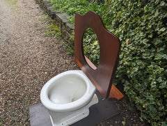 Antique Mahogany High Level Throne Toilet Seat - Splayed back