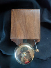 Large Restored Art Deco Wood & Brass Electric Doorbell - 3 - 6 volts