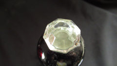 7 x Antique Clear Cut Glass & Nickel Drawer Knobs