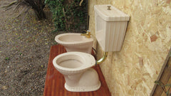 Vintage Designer Cream / Fawn Toilet, Cistern & Bidet Set - Fowler Ware