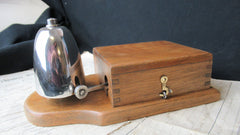 Restored Art Deco Wood & Chrome Electric Conical Doorbell - 3-5 volts