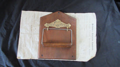 Brass and Wood Antique Toilet Roll / Paper Holder - Boots Cash Chemist