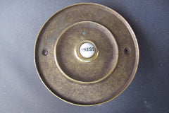 Vintage Brass Electric Door Bell Push - 4"