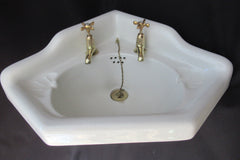 Johnson Brothers Hanley Antique Corner Sink, Taps & Plug - 1893