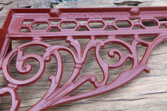 14" Restored Ornate Cast Iron High Level Toilet Seat or Sink Brackets - dated 1893