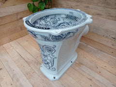 DISPLAY ONLY - Darrah's Patent - Floral Victorian High Level Throne Toilet 1893