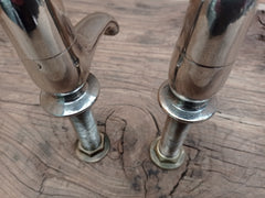 Dent & Hellyer London - Antique Reclaimed Refurbished Nickel Plated Brass Sink Taps