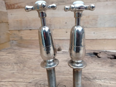 Dent & Hellyer London - Antique Reclaimed Refurbished Nickel Plated Brass Sink Taps