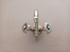 Herbeau Wall mounted small mixer Trèfle  Reclaimed Refurbished Brass Sink Taps