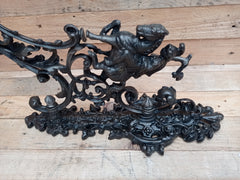 Restored Gothic Cast Iron Wall Candle Holder - Greenman Warrior & Horse sconce