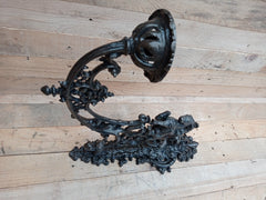 Restored Gothic Cast Iron Wall Candle Holder - Greenman Warrior & Horse sconce