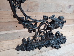 Restored Gothic Cast Iron Wall Candle Holder - Greenman Warrior & Horse sconce