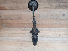 Restored Gothic Cast Iron Wall Candle Holder - Greenman Warrior & Horse sconce