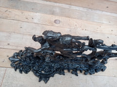 Restored Gothic Cast Iron Wall Candle Holder - Greenman Warrior & Horse sconce