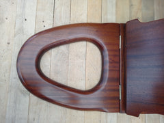 Antique High Level Mahogany Wooden Toilet Seat + Lid