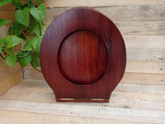 Antique High Level Mahogany Wooden Toilet Seat + Lid