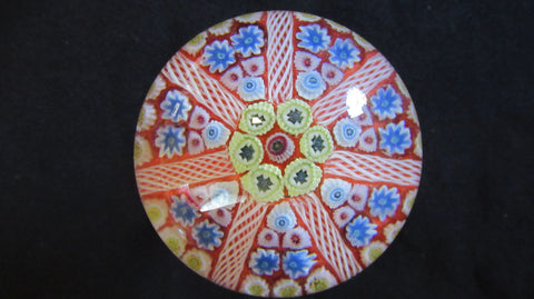 Vintage Strathearn Millefiori Glass Paperweight Door Handle - Orange/YELLOW (4)