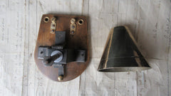 Single Strike Restored 1900s Victorian Wooden & Brass Bell - Self Contained