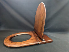 Antique Walnut High Level Standard Toilet Seat with Lid - Round