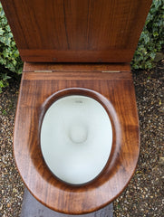 Antique Walnut High Level Standard Toilet Seat with Lid - Round