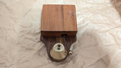 Antique Wood & Brass Electric Conical Doorbell - 3-6 volts