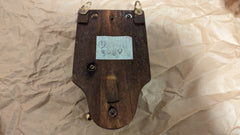 Antique Wood & Brass Electric Conical Doorbell - 3-6 volts