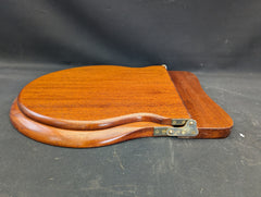 Antique Mahogany High Level Standard Toilet Seat with Lid - Round