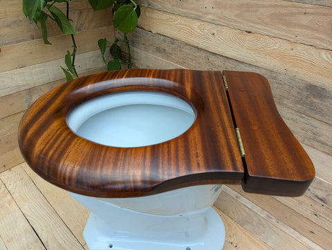 Antique Mahogany High Level Throne Toilet Seat (1)