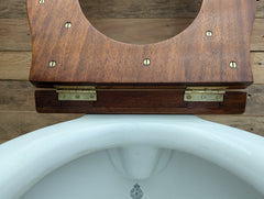 Antique Mahogany High Level Throne Toilet Seat (1)