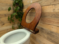 Antique Mahogany High Level Throne Toilet Seat (1)