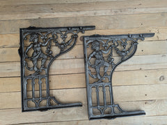 Victorian Cherub Cast Iron Throne High Level Toilet Seat Floor Brackets