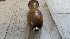 Antique Wood and Brass High Level Toilet Cistern Pull - Rustic