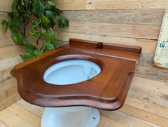 Antique Wooden High Level Throne Toilet Seat (7)