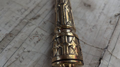 Ornate Brass High Level Toilet Cistern Chain Pull - Cox, Old Compton, Soho w London