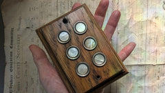 Antique Wood and Mother of Pearl Door Bell Push Buttons