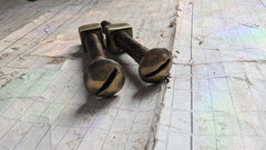 Pair Large Antique Brass Toilet Seat Fixing Nuts and Bolts