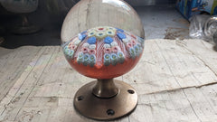 Large Vintage Strathearn Millefiori Glass Paperweight Door Handle - orange (13}