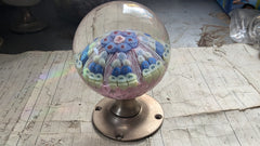 Large Vintage Strathearn Millefiori Glass Paperweight Door Handle - pink / blue (14}