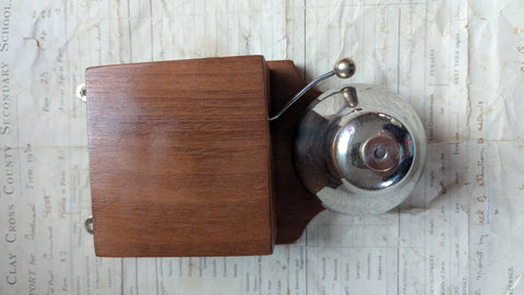 Antique Wood & Chrome Electric Doorbell 6-9v