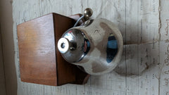 Antique Wood & Chrome Electric Doorbell 6-9v