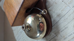 Antique Wood & Brass Electric Conical Doorbell - 4-9 volts