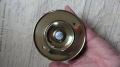 Antique Brass & China Electric Door Bell Push - 3.5"