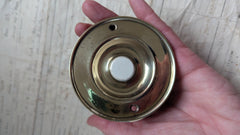 Antique Brass Electric Door Bell Push - 3"