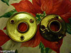 2 Original Antique Brass Door/Drawer Knob Back Plates 45mm Diameter (Lots avail)
