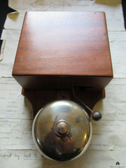 Restored Antique Wood & Brass Electric Doorbell - 12 volts