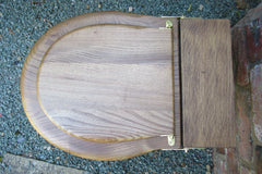 Antique Wooden High Level Toilet Seat + Lid - Medium Oak