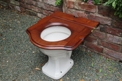 Antique Mahogany High Level Throne Toilet Seat