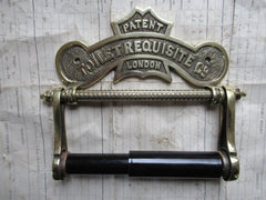 Antique Solid Toilet Roll / Paper Holder 'Requisite' - London
