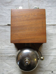 Restored Golden Wood & Brass Electric Doorbell - 3-6 volts